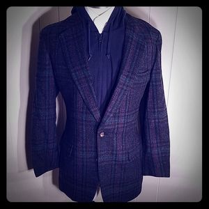 Bespoke Brilliant Blue Windowpane Tweed 🏆HP